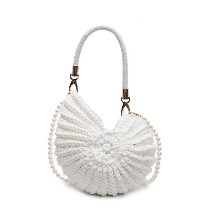 Women Bags Handmade - Creatieve schelpvormige gehaakte dames schoudertassen grappige