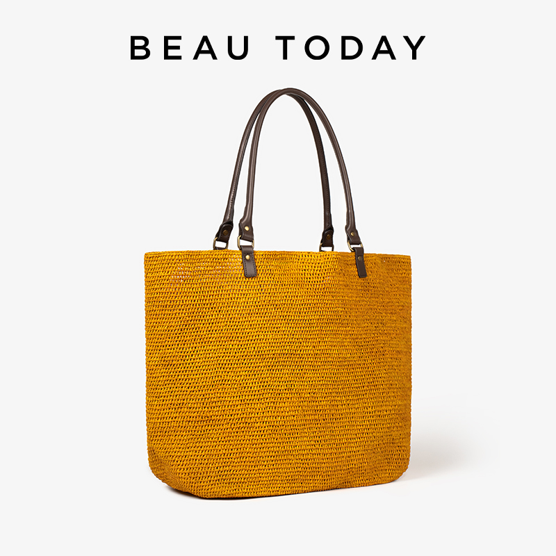 Women Bags Handmade - BEAUTODAY Casual Tote Dames Raffia Effen