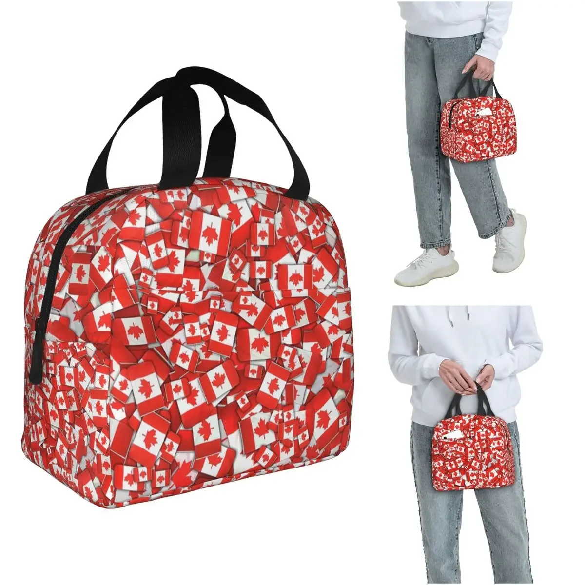 Women Bags Canada - Geïsoleerde lunchtas met Canadese vlagpatroon voor