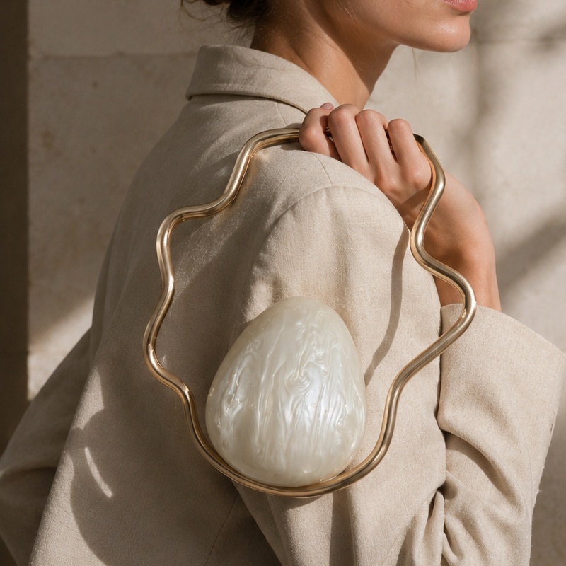 Women'S Evening Bags - Dames mini acryl eiervormige tas, schattige