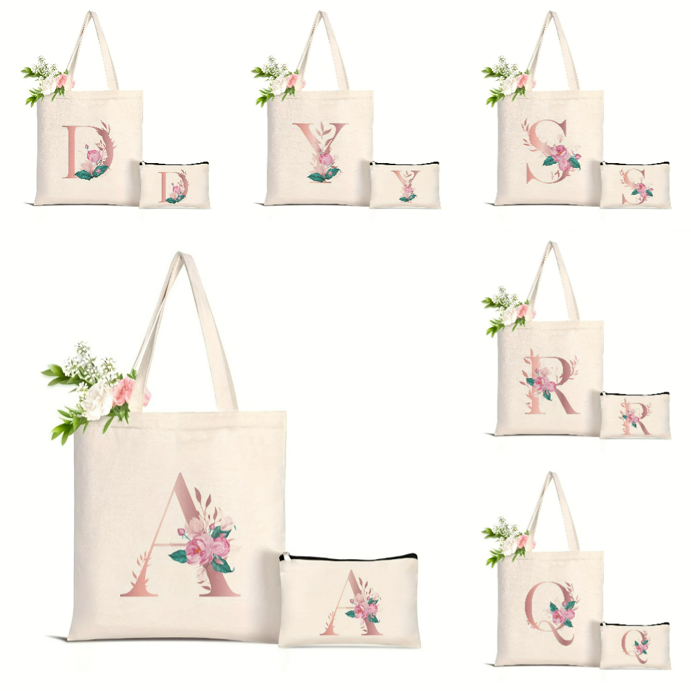 Women'S Tote Bags Designer - 1 stuk Bloemrijk Liefdesbrief Print Tote