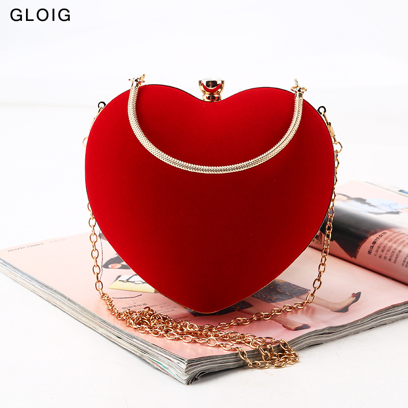 Rood Hart Ontwerp Vrouwen Clut - Women Bags Golden recensie en prijs