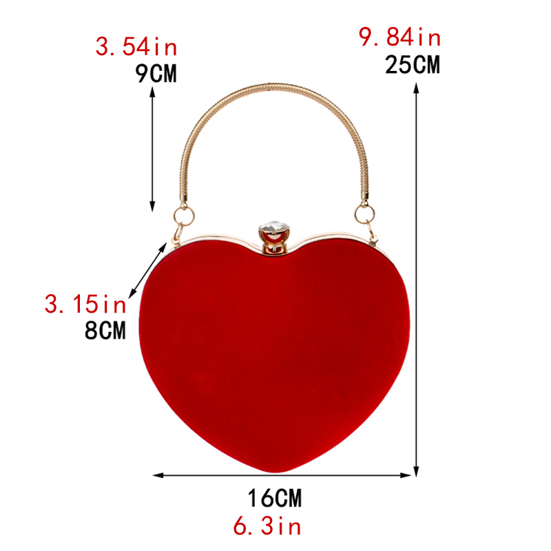 Rood Hart Ontwerp Vrouwen Clut - Women Bags Golden recensie en prijs