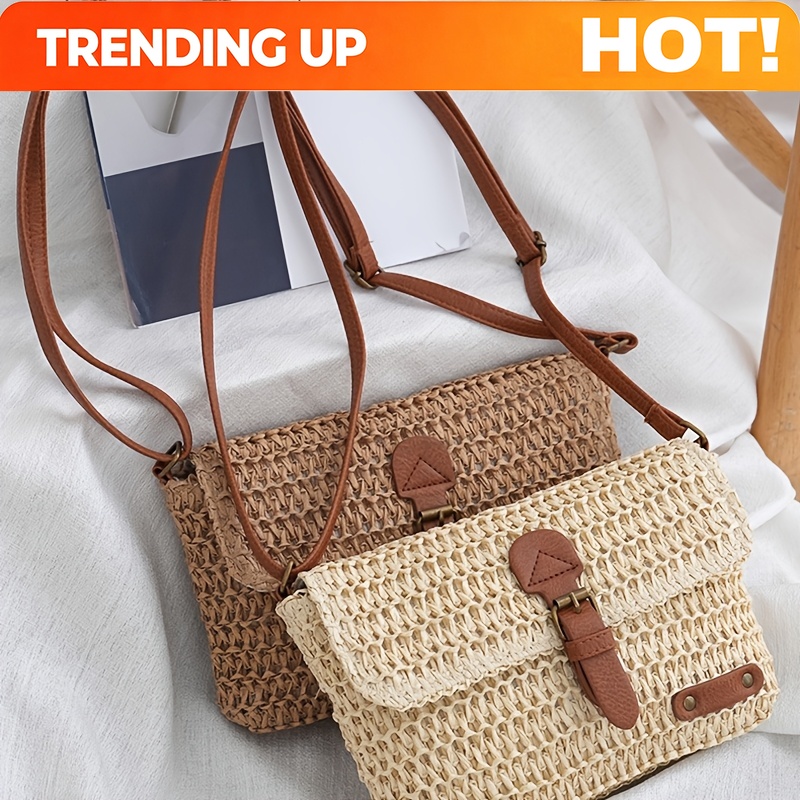 Vintage geweven stro crossbody - Woven Straw Bag recensie en prijs