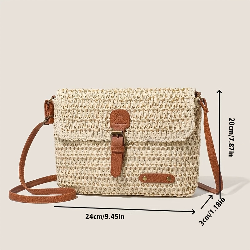 Vintage geweven stro crossbody - Woven Straw Bag recensie en prijs