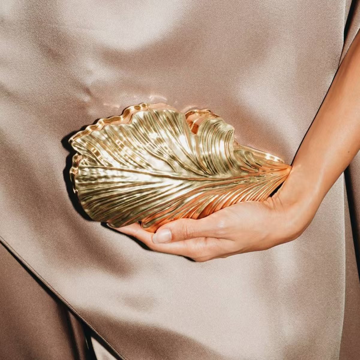 Luxe gouden mode-acryl blad me - Women Bags Golden recensie en prijs