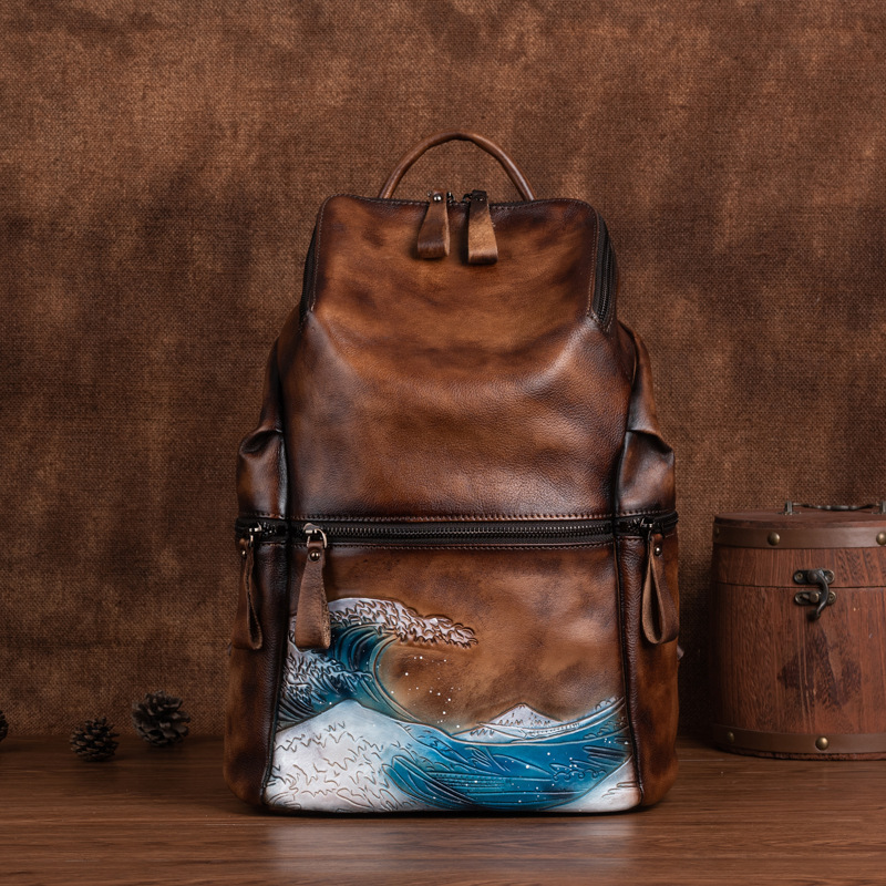 Johnature Echt leer Damesrugza - Women Bags Handmade recensie en prijs