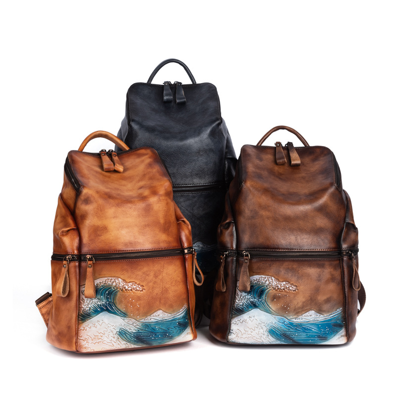 Johnature Echt leer Damesrugza - Women Bags Handmade recensie en prijs