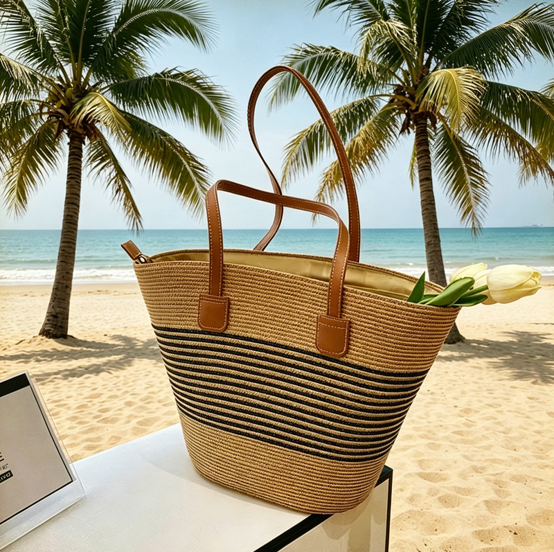 CLAREGQI gestreepte stro-tas v - Woven Straw Bag recensie en prijs