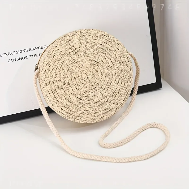 Ronde geweven rotan crossbodyt - Woven Straw Bag recensie en prijs